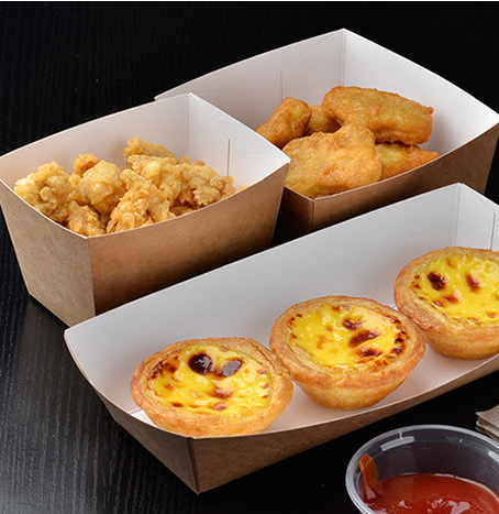 采用涂布牛卡纸制作的食品盒包装，绿色环保，可与食品接触